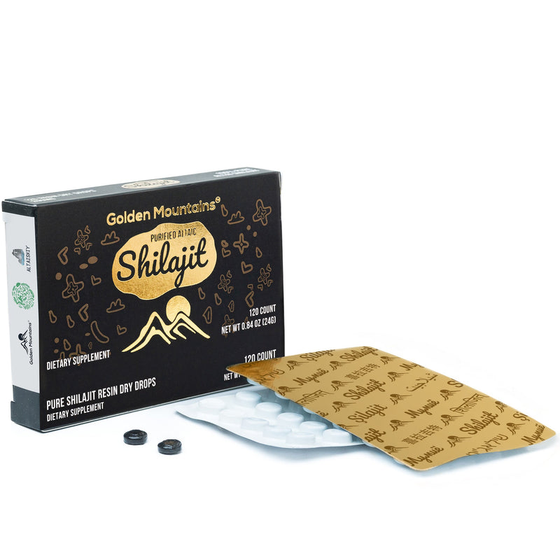Shilajit 120 Dry Drops: Altai Golden Mountains Shilajit by Siberian Green