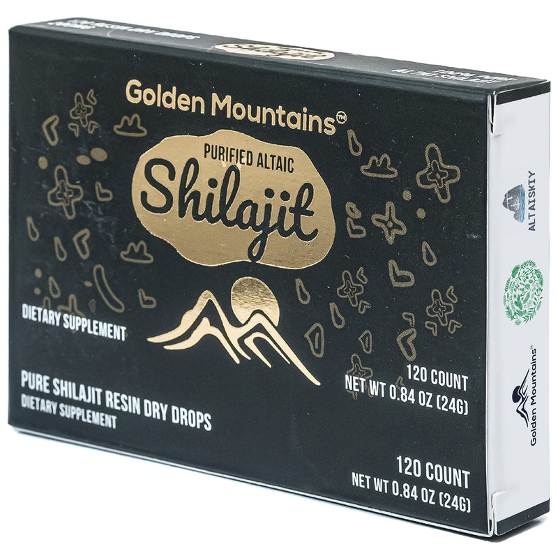 Shilajit 120 Dry Drops: Altai Golden Mountains Shilajit by Siberian Green