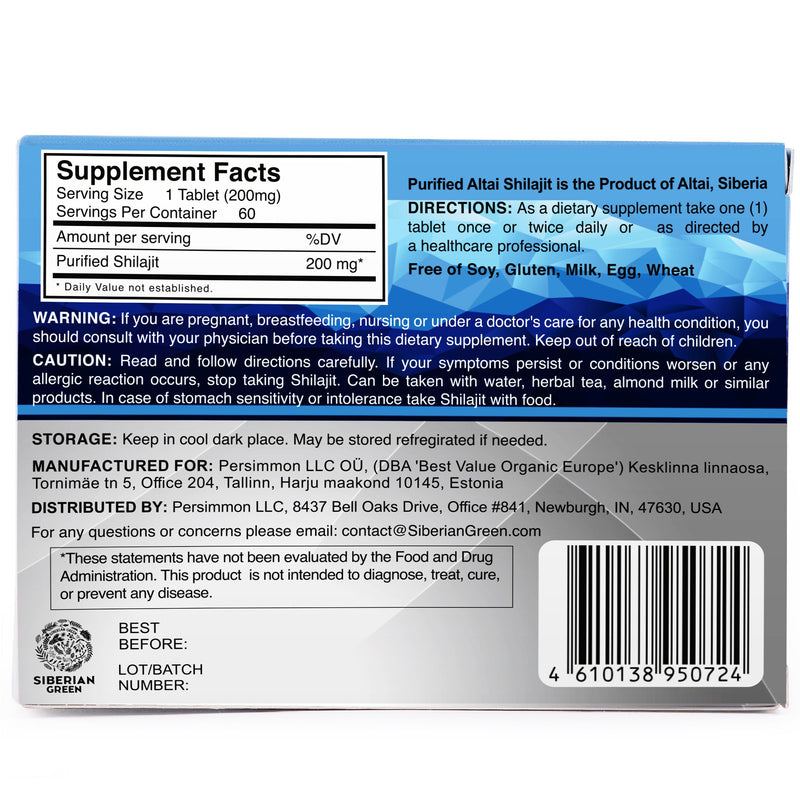 Blue Mountain Mumiyo Shilajit Tablets – 120 Count (2 x 60 Pack)