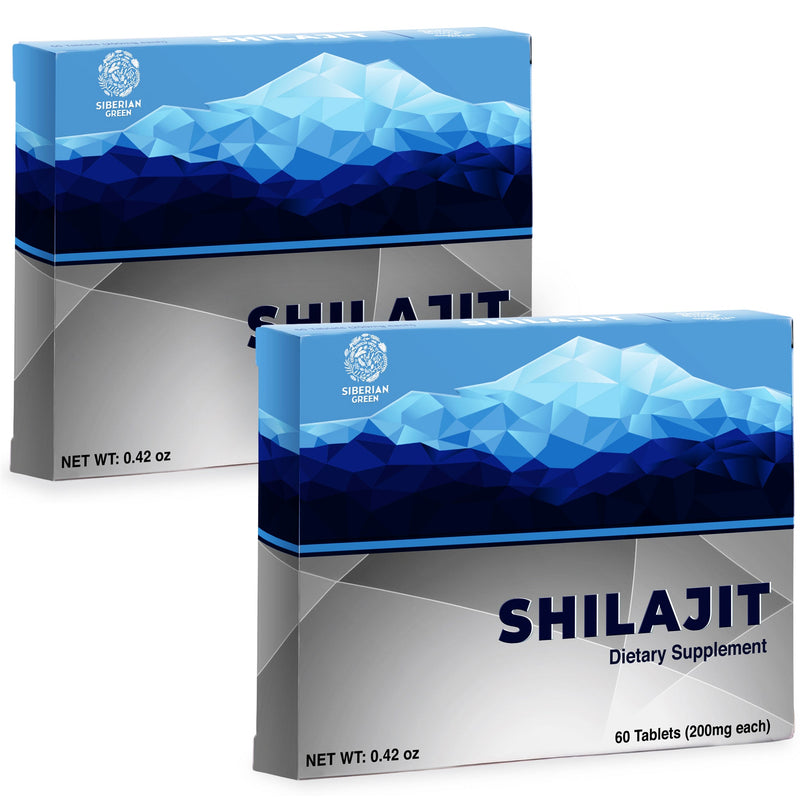 SiberianGreen.com Blue Mountain Mumiyo Shilajit Tablets – 120 Count (2 x 60 Pack) Herbs White Smoke