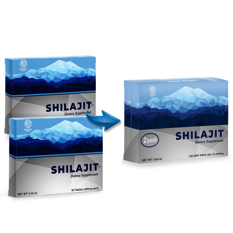 SiberianGreen.com Blue Mountain Mumiyo Shilajit Tablets – 120 Count (2 x 60 Pack) Herbs White Smoke