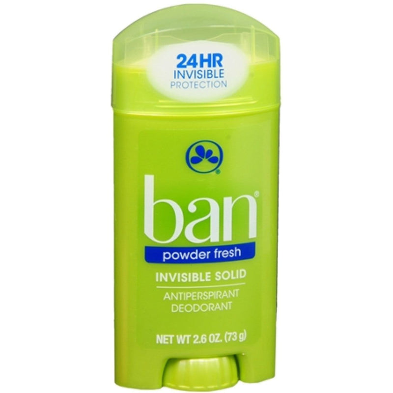 Ban Ban Powder Fresh Invisible Solid Antiperspirant Deodorant, 2.6 Oz Deodorant