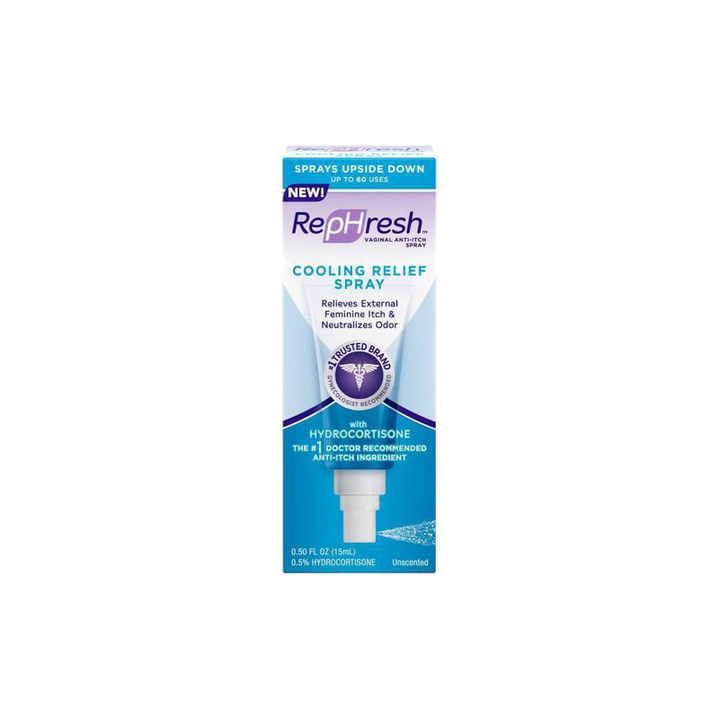 RepHresh RepHresh Vaginal Anti-itch Cooling Relief Spray 0.5oz Personal Care Light Gray