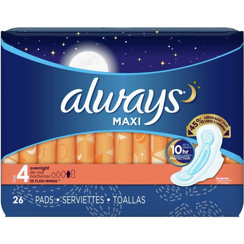Always Always Maxis Size 4 6-26's Feminine Pads & Protectors