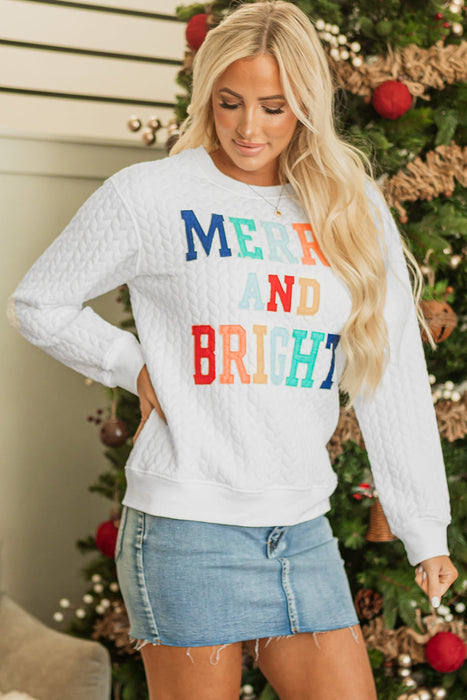 Merry And Bright Knit Pullover Sweatshirt