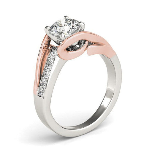 Bids.com 14k White And Rose Gold Bypass Shank Diamond Engagement Ring (1 1/8 cttw) Rings