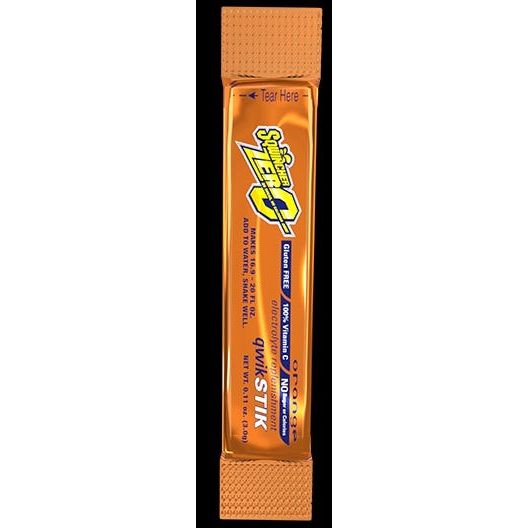 Sqwincher Sqwincher Zero Qwik Stik Orange - Sugar Free Electrolyte Drink Mix, 12 Packs of 10 Sticks Powdered Beverage Mixes
