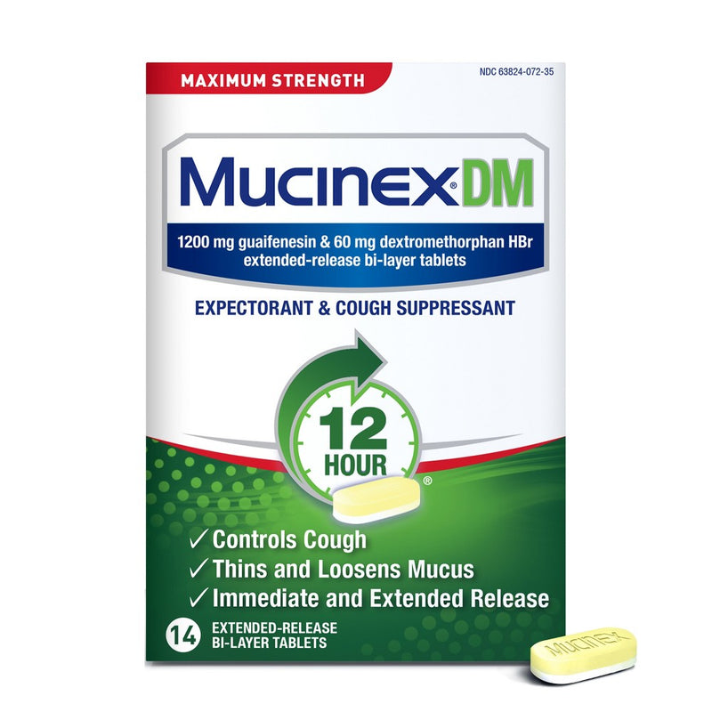 Mucinex Mucinex Expectorant & Cough Suppressant, 12 Hour, Maximum Strength, Extended Release Bi Layer Tablets Health & Beauty