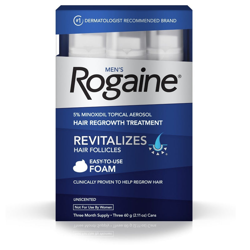 Rogaine Rogaine Men's Minoxidil Hair Thinning & Loss Treatment Foam - 3 Month - 6.33oz Hair Care White Smoke