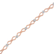 Bids.com 10K Rose Gold Plated .925 Sterling Silver 1/2 Cttw Diamond Infinity Link Tennis Bracelet (H-I Color, I2-I3 Clarity) -7â€ Bracelets