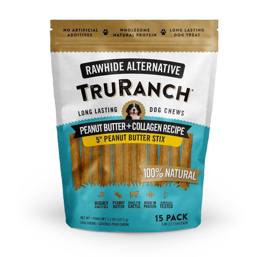 Truranch Truranch Dog Chews – Peanut Butter + Collagen Recipe (Rawhide Alternative) Dog Treats