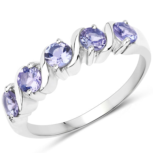 Bids.com 1.15 Carat Genuine Tanzanite .925 Sterling Silver Ring Rings