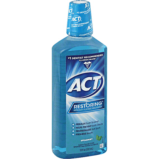 ACT ACT Restoring Mouthwash, Anticavity Fluoride, Spearmint Mouthwash White Smoke