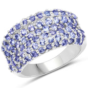Bids.com 2.47 Carat Genuine Tanzanite .925 Sterling Silver Ring Rings