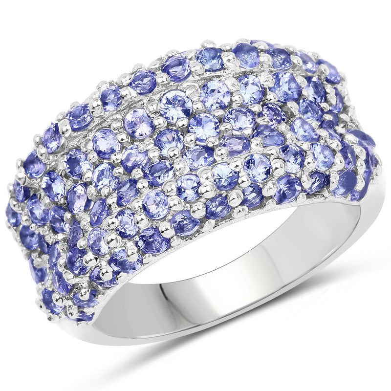Bids.com 2.47 Carat Genuine Tanzanite .925 Sterling Silver Ring Rings