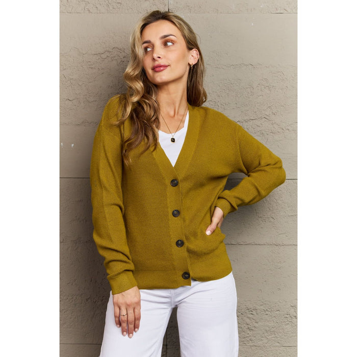 Zenana Kiss Me Tonight Button Down Cardigan in Chartreuse