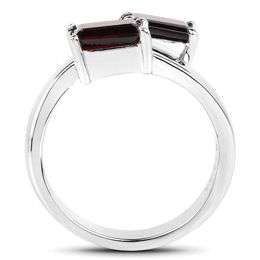 Bids.com 2.40 Carat Genuine  Garnet .925 Sterling Silver Ring Rings