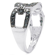 Bids.com 0.36 Carat Genuine Blue Diamond .925 Sterling Silver Ring Rings