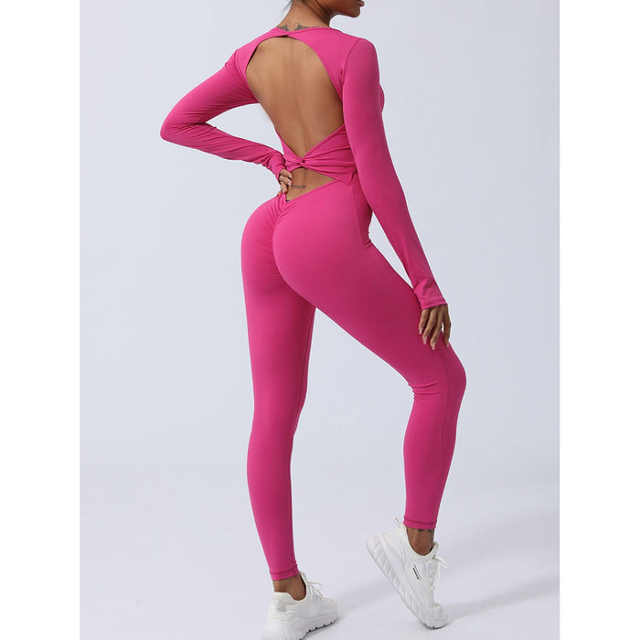 Twisted Backless Long Sleeve Jumpsuit