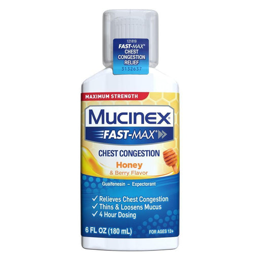 Mucinex Mucinex Maximum Strength Fast-Max Chest Congestion Honey & Berry Flavor Liquid - 6 Fl Oz Health & Beauty