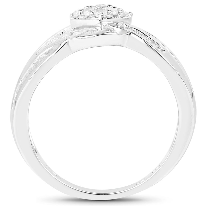 Bids.com 0.62 Carat Genuine White Diamond .925 Sterling Silver Ring Rings