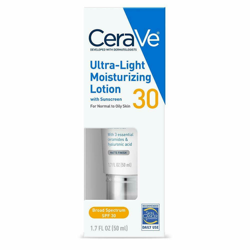 CeraVe CeraVe Ultra-Light Moisturizing Face Lotion With SPF 30, 1.7 Oz Lotion & Moisturizer White Smoke