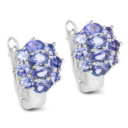 Bids.com 3.48 Carat Genuine Tanzanite .925 Sterling Silver Earrings Earrings