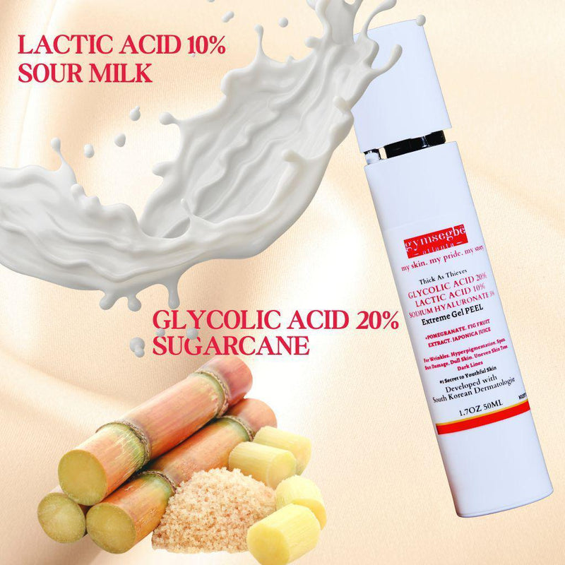 gymsegbë Thick As Thieves Pure Glycolic Acid Lactic Acid Extreme Gel Peel - 50ml Exfoliation, Dark Spots, Hyperpigmentation