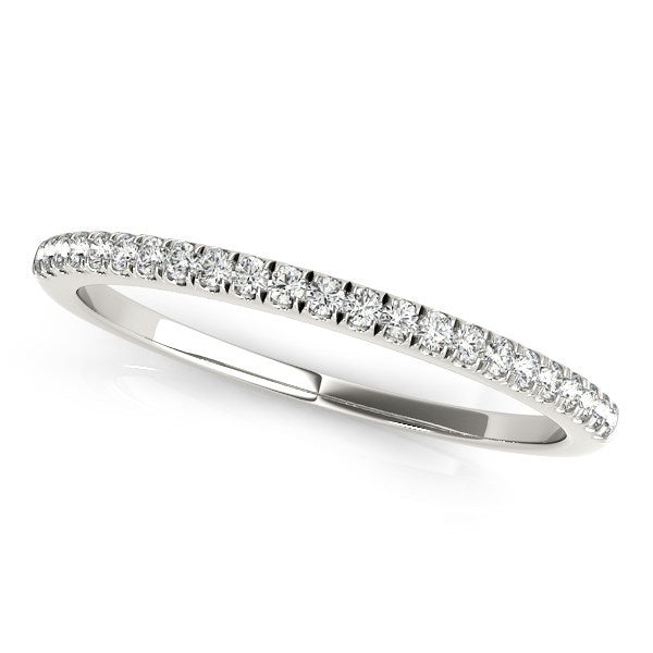 Bids.com 14k White Gold Diamond Pave Set Wedding Band (1/8 cttw) Rings