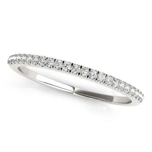 Bids.com 14k White Gold Diamond Pave Set Wedding Band (1/8 cttw) Rings