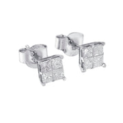 Bids.com 10k White Gold Diamond Stud Earrings (0.60 cttw, I-J Color, I2-I3 Clarity) Earrings