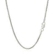 Bids.com Sterling Silver Rhodium Plated Round Box Chain 1.8mm Necklaces