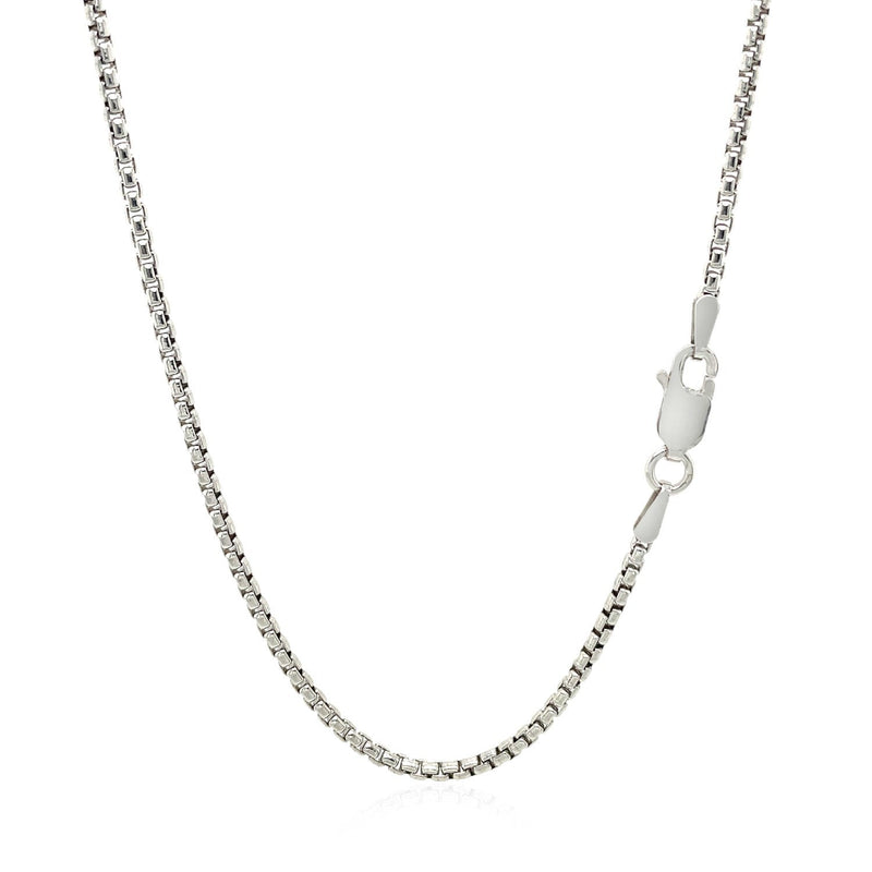 Bids.com Sterling Silver Rhodium Plated Round Box Chain 1.8mm Necklaces