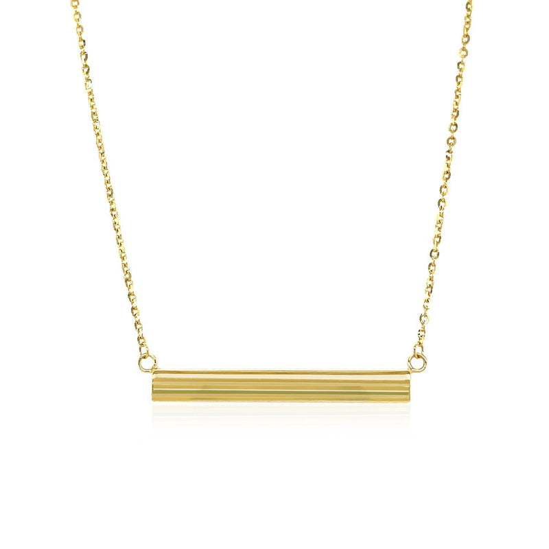 Bids.com 14k Yellow Gold Chain Necklace with a Shiny Flat Bar Necklaces