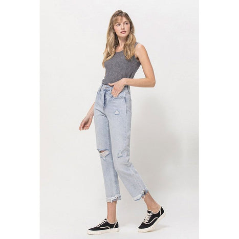 Vervet By Flying Monkey Super High Relaxed Cuffed Straight Jean