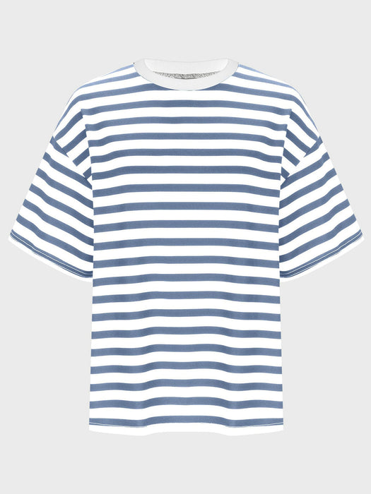 Striped Round Neck Half Sleeve T-Shirt