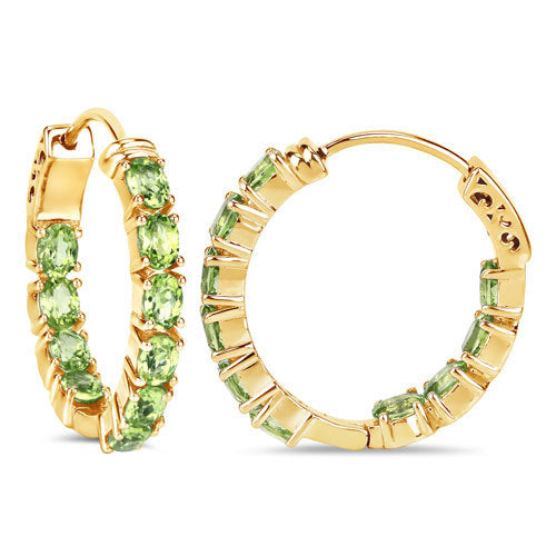 Bids.com 3.40 Carat Genuine Peridot .925 Sterling Silver Earrings Earrings