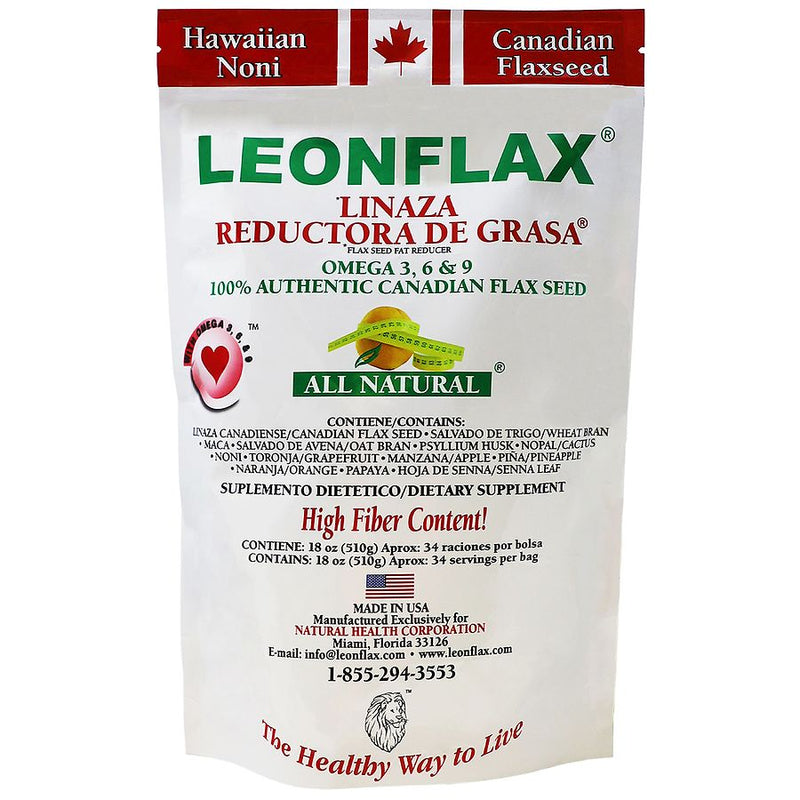 Leonflax Leonflax® Canadian Flaxseed Plus Fat Reducer – 100% Natural Dietary Supplement (18 oz) Vitamins & Supplements