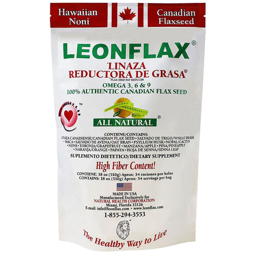 Leonflax Leonflax® Canadian Flaxseed Plus Fat Reducer – 100% Natural Dietary Supplement (18 oz) Vitamins & Supplements