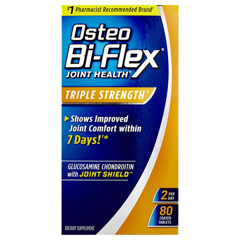 Osteo Bi-Flex Osteo Bi-Flex Triple Strength, Glucosamine Chondroitin MSM, 80 Coated Caplets Vitamins & Supplements Midnight Blue