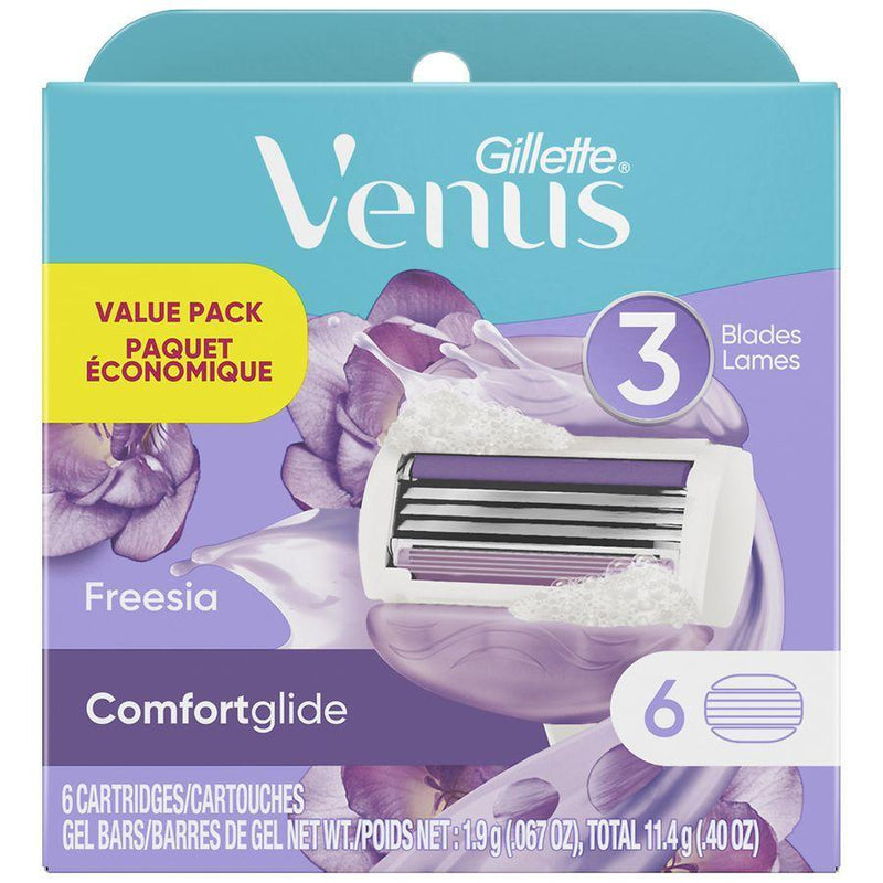 Gillette Venus Gillette Venus Cartridges, Comfort Glide, 3 Blades, Freesia, Value Pack Personal Care