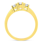 Bids.com 10K Yellow Gold 3.0 Cttw Diamond Eight-Row Bypass Crossover Statement Band Ring (H-I Color, I2-I3 Clarity) - Size 7 Rings