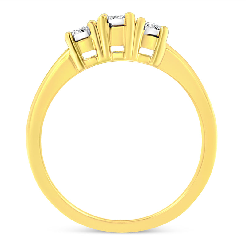 Bids.com 10K Yellow Gold 3.0 Cttw Diamond Eight-Row Bypass Crossover Statement Band Ring (H-I Color, I2-I3 Clarity) - Size 7 Rings