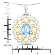 Bids.com 2.60 Carat Genuine Blue Topaz .925 Sterling Silver Pendant Pendants