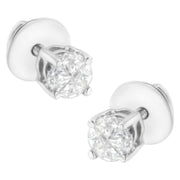 Bids.com 14K White Gold 1/2 Cttw Pie-Cut Diamond Solitaire Stud Earrings (H-I Color, SI1-SI2 Clarity) Earrings