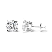 Bids.com IGI Certified 14K White Gold 5.00 Cttw Round Brilliant-Cut Lab Grown Diamond Classic 4-Prong Stud Earrings with Screw Backs (F-G Color, SI1 Clarity) Earrings