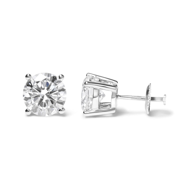 Bids.com IGI Certified 14K White Gold 5.00 Cttw Round Brilliant-Cut Lab Grown Diamond Classic 4-Prong Stud Earrings with Screw Backs (F-G Color, SI1 Clarity) Earrings