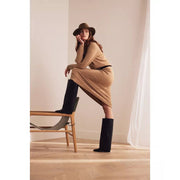 Mill's Beauty Supply Evander Fold-Over Cuffed Knee High Wedge Dress Boots