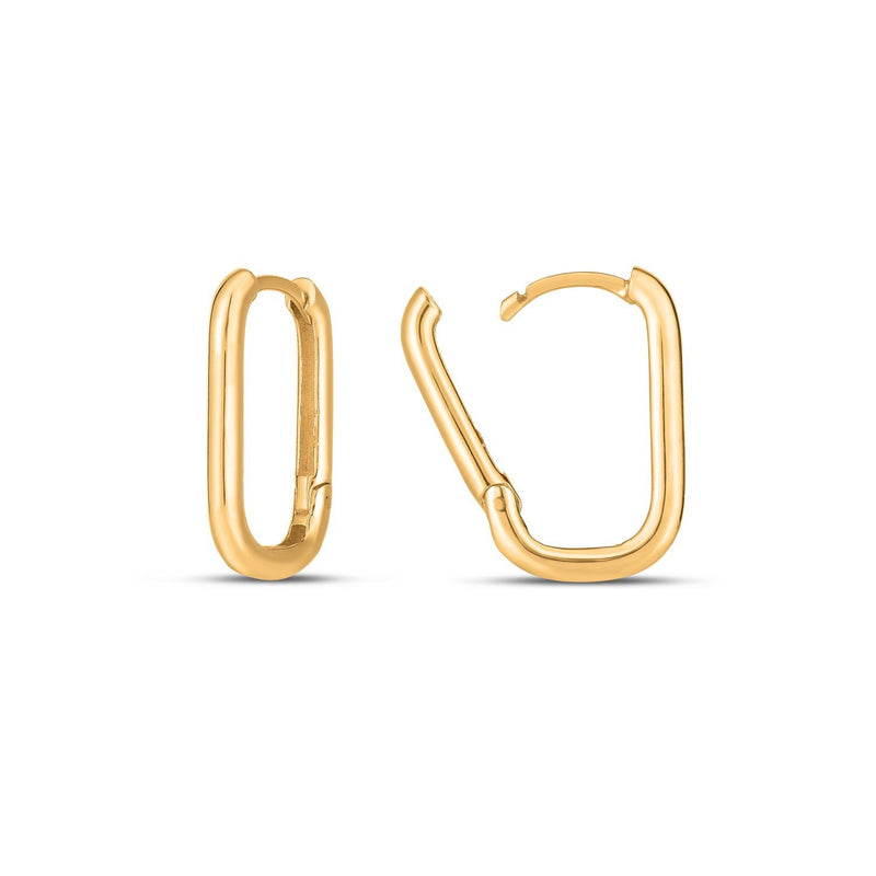Bids.com 14k Yellow Gold Large Paperclip Huggies Earrings