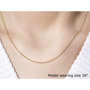 Bids.com 14k Yellow Gold Round Cable Link Chain 1.3mm Necklaces